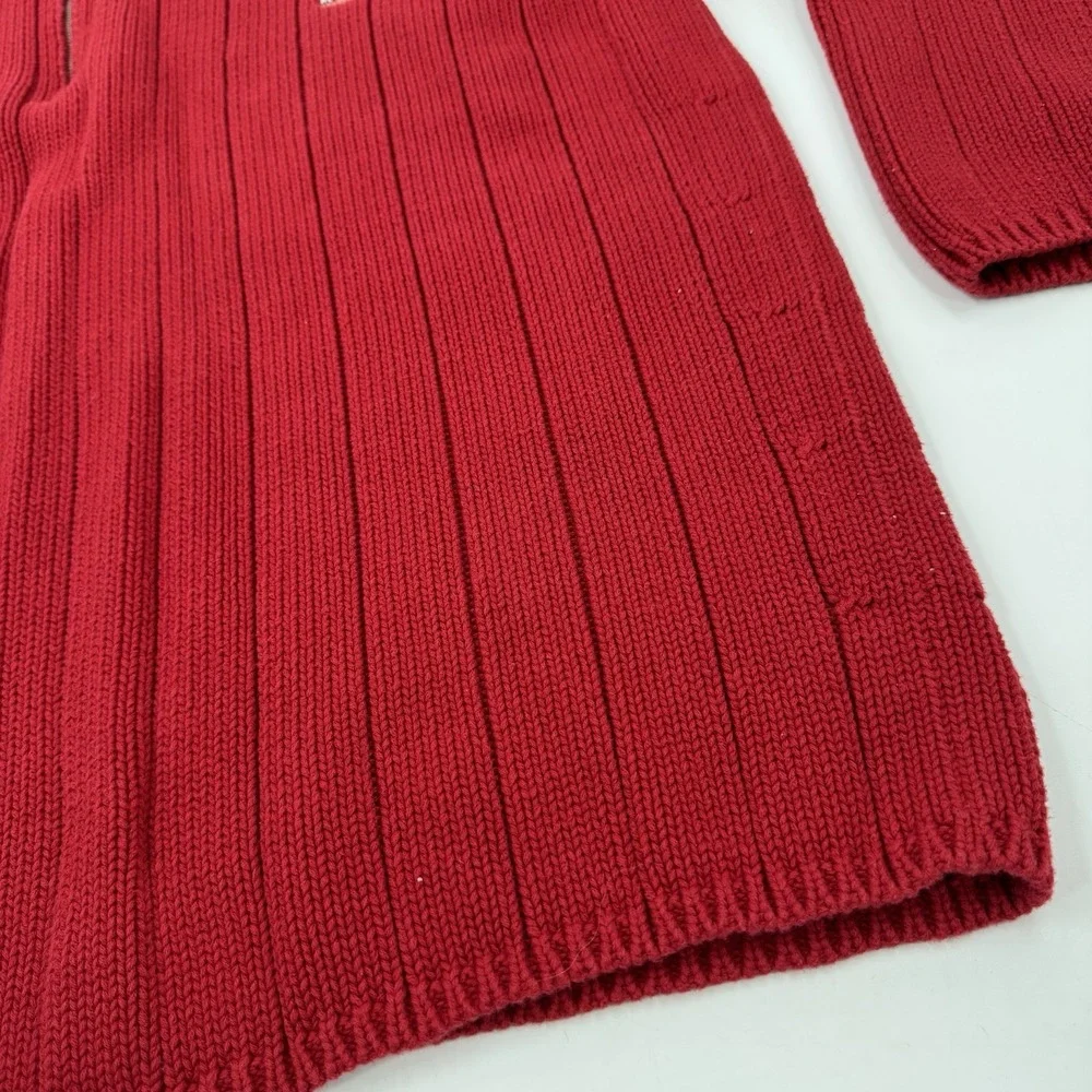 Vintage Polo Ralph Lauren Sweater Mens XXL Red 1/4 Zip Knit American Flag